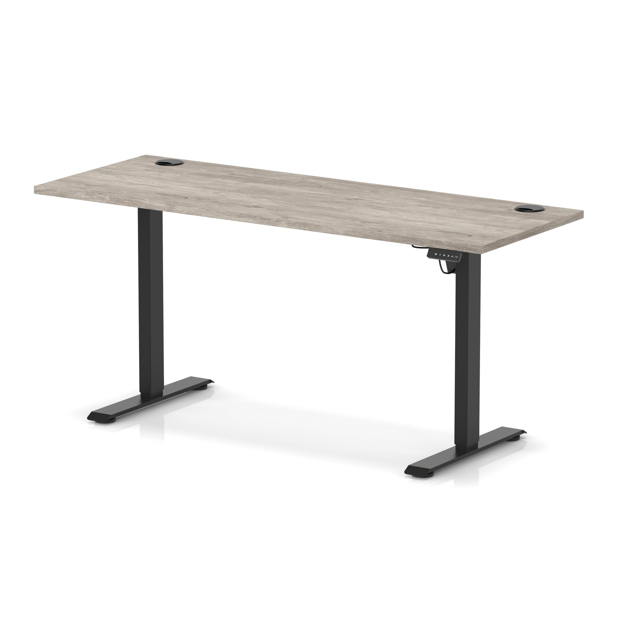 Air Lite Height Adjustable Slimline Desk with Cable Ports, 1000–1600mm, Multiple Top & Leg Colours, Durable MFC, 5 Year Warranty – Office Computer Table
