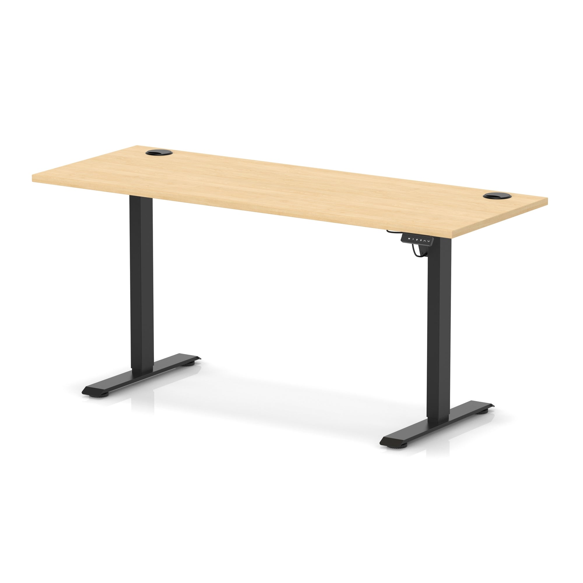 Air Lite Height Adjustable Slimline Desk with Cable Ports, 1000–1600mm, Multiple Top & Leg Colours, Durable MFC, 5 Year Warranty – Office Computer Table