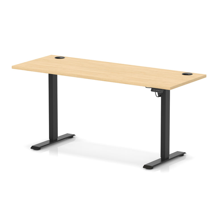 Air Lite Height Adjustable Slimline Desk with Cable Ports, 1000–1600mm, Multiple Top & Leg Colours, Durable MFC, 5 Year Warranty – Office Computer Table