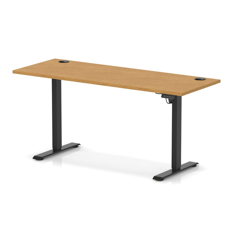 Air Lite Height Adjustable Slimline Desk with Cable Ports, 1000–1600mm, Multiple Top & Leg Colours, Durable MFC, 5 Year Warranty – Office Computer Table