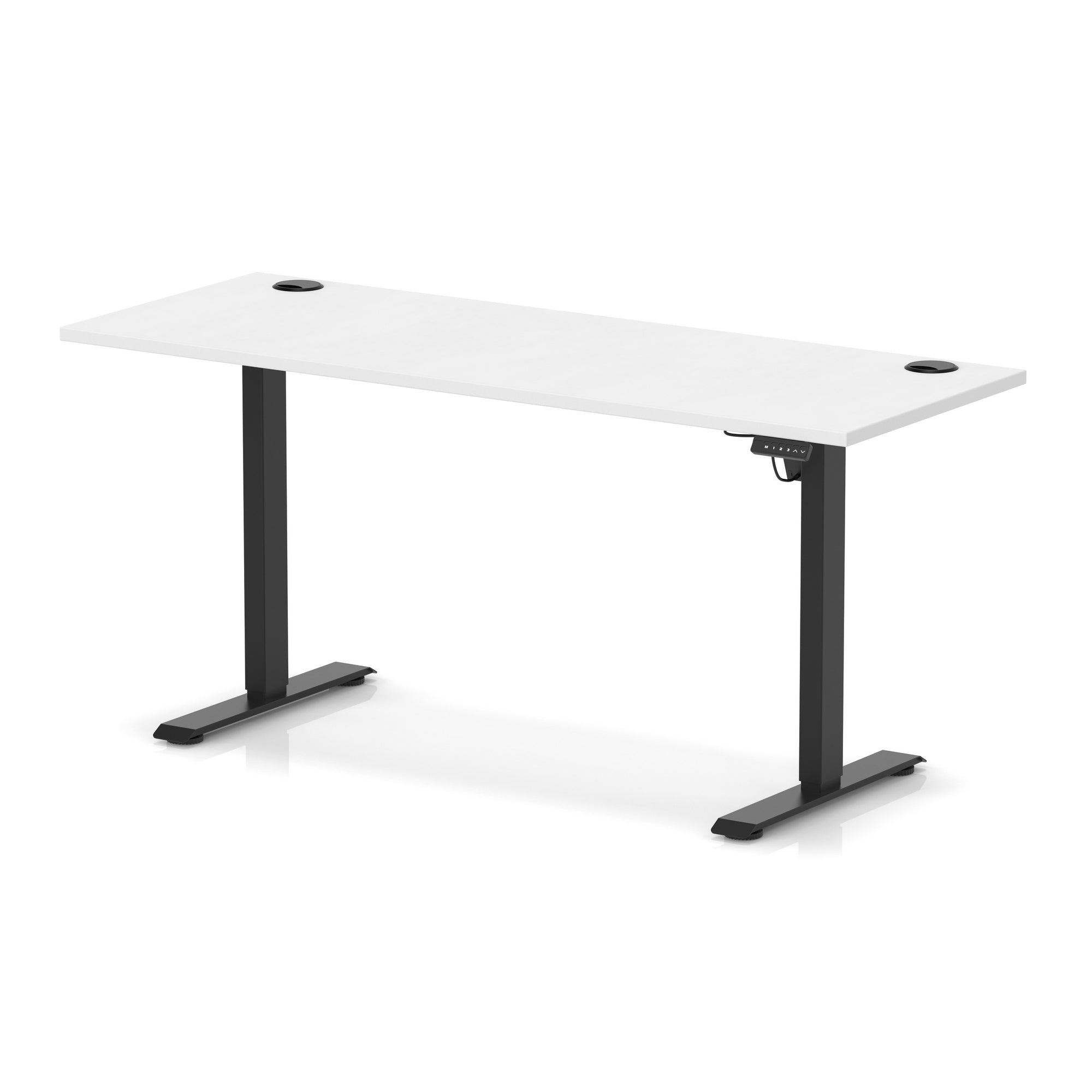 Air Lite Height Adjustable Slimline Desk with Cable Ports, 1000–1600mm, Multiple Top & Leg Colours, Durable MFC, 5 Year Warranty – Office Computer Table