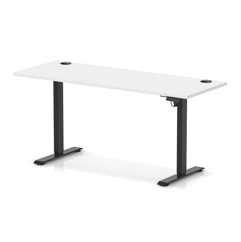 Air Lite Height Adjustable Slimline Desk with Cable Ports, 1000–1600mm, Multiple Top & Leg Colours, Durable MFC, 5 Year Warranty – Office Computer Table