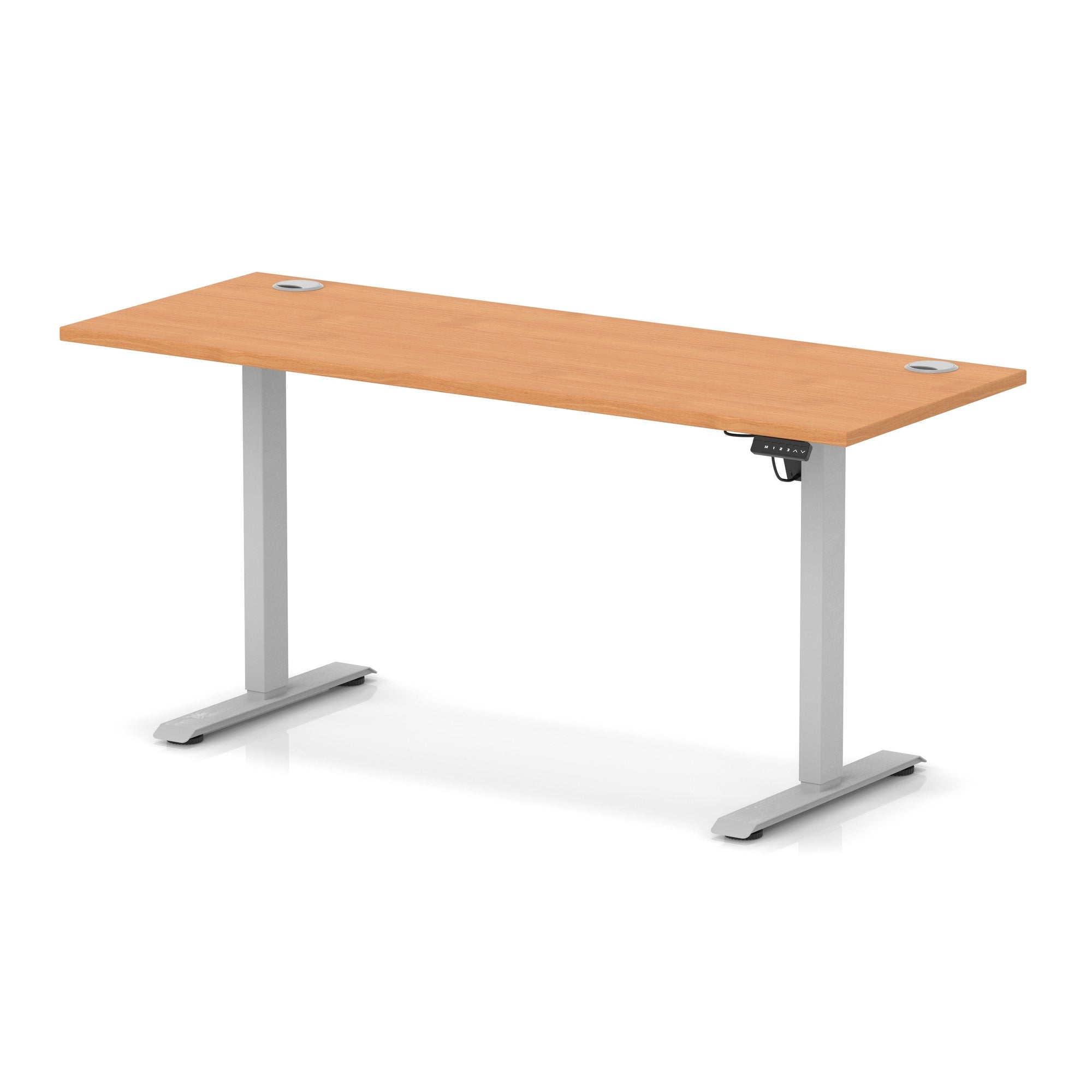 Air Lite Height Adjustable Slimline Desk with Cable Ports, 1000–1600mm, Multiple Top & Leg Colours, Durable MFC, 5 Year Warranty – Office Computer Table