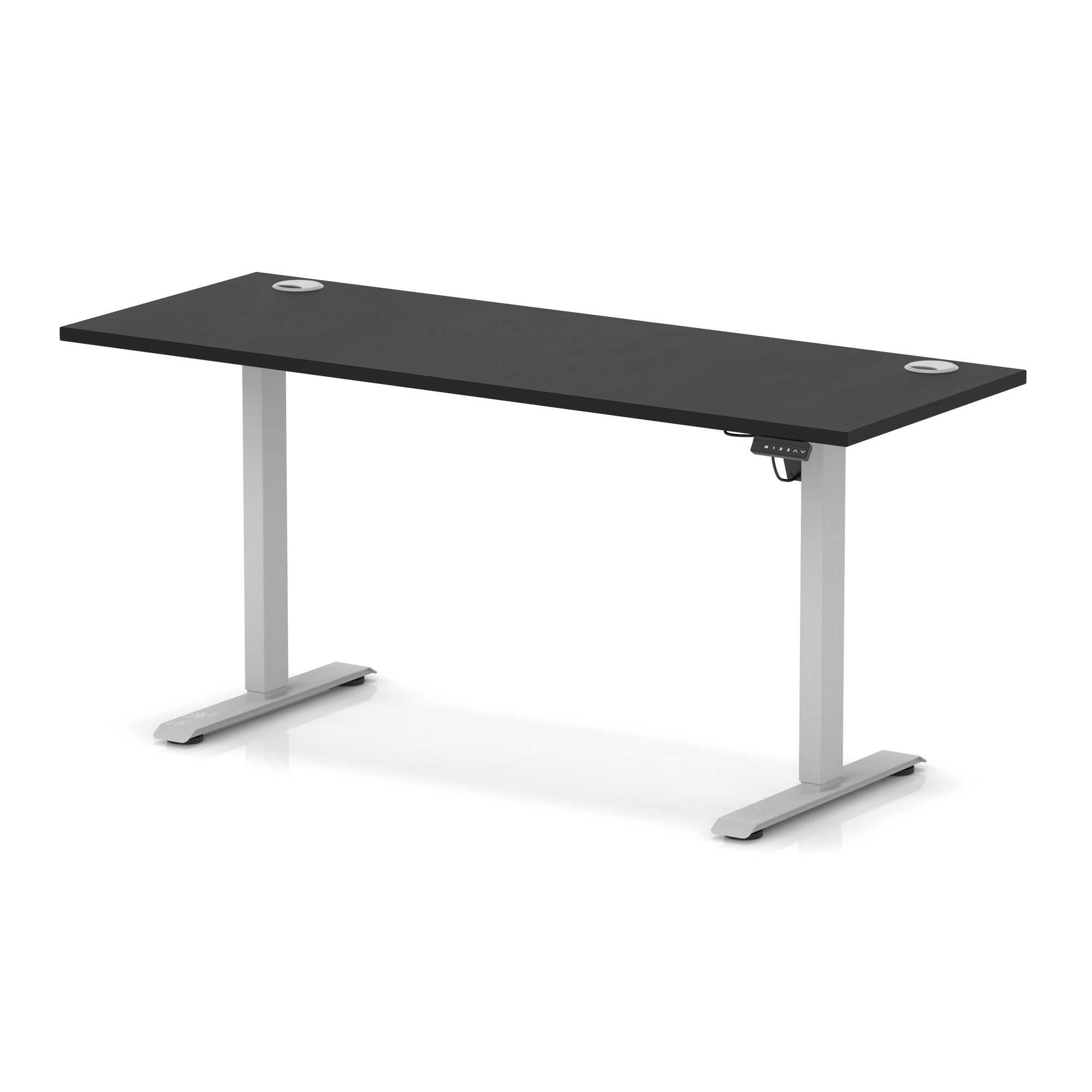 Air Lite Height Adjustable Slimline Desk with Cable Ports, 1000–1600mm, Multiple Top & Leg Colours, Durable MFC, 5 Year Warranty – Office Computer Table