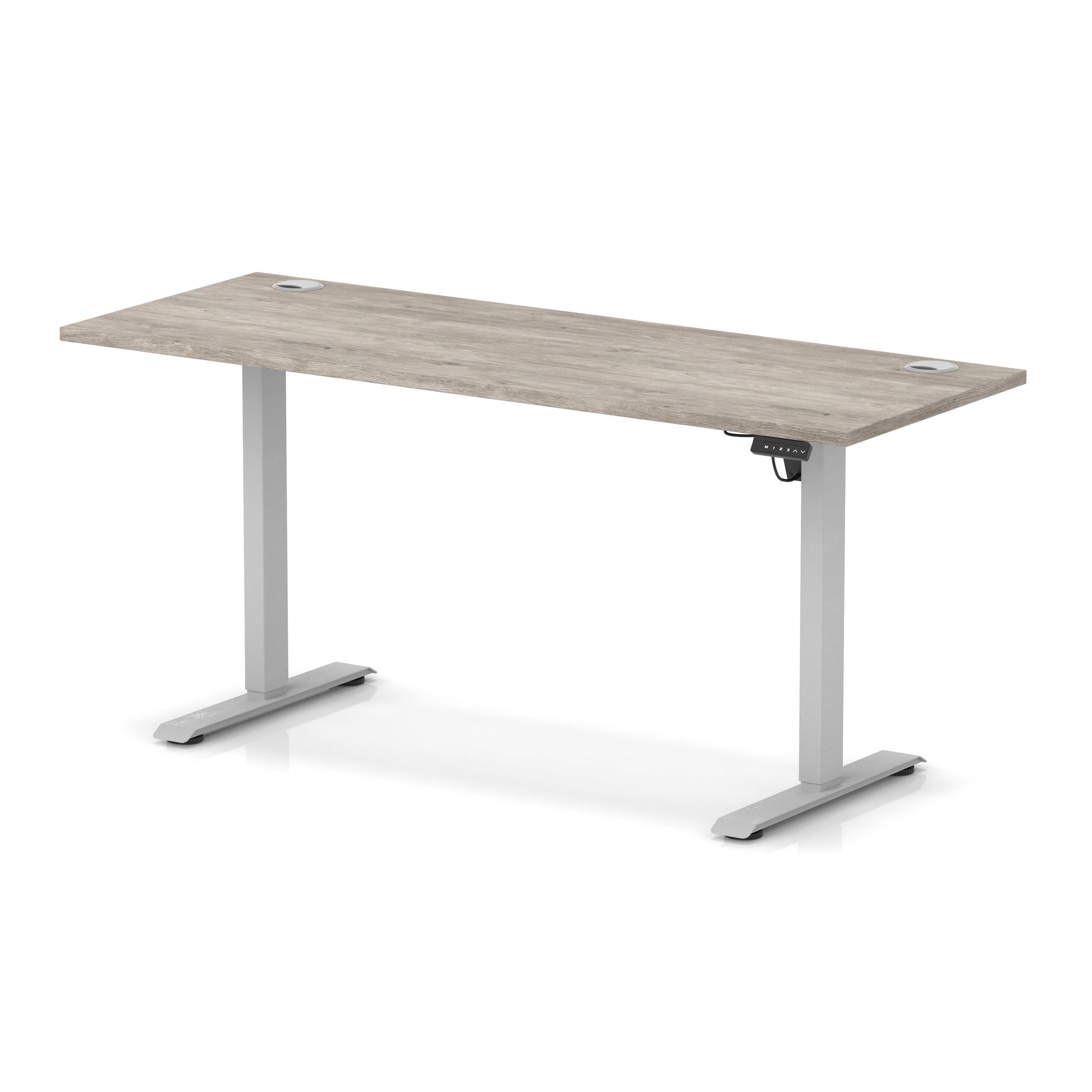 Air Lite Height Adjustable Slimline Desk with Cable Ports, 1000–1600mm, Multiple Top & Leg Colours, Durable MFC, 5 Year Warranty – Office Computer Table
