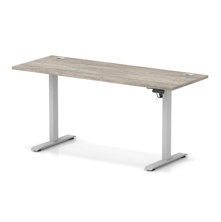 Air Lite Height Adjustable Slimline Desk with Cable Ports, 1000–1600mm, Multiple Top & Leg Colours, Durable MFC, 5 Year Warranty – Office Computer Table