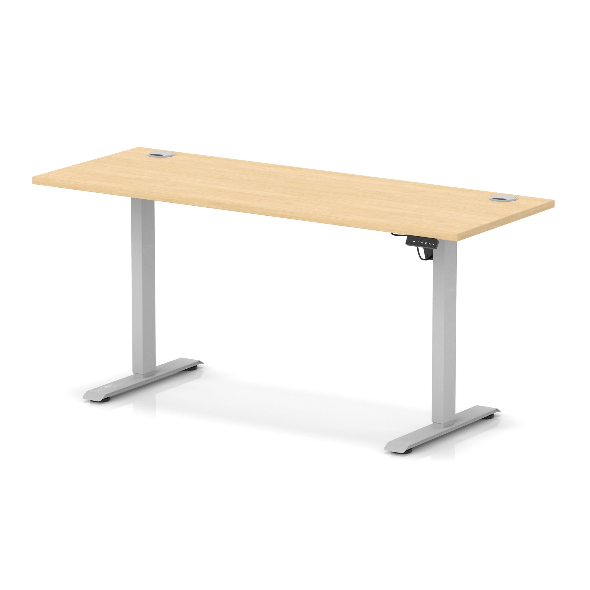 Air Lite Height Adjustable Slimline Desk with Cable Ports, 1000–1600mm, Multiple Top & Leg Colours, Durable MFC, 5 Year Warranty – Office Computer Table
