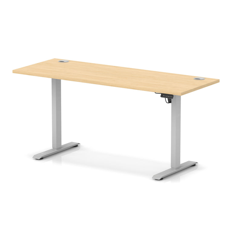 Air Lite Height Adjustable Slimline Desk with Cable Ports, 1000–1600mm, Multiple Top & Leg Colours, Durable MFC, 5 Year Warranty – Office Computer Table