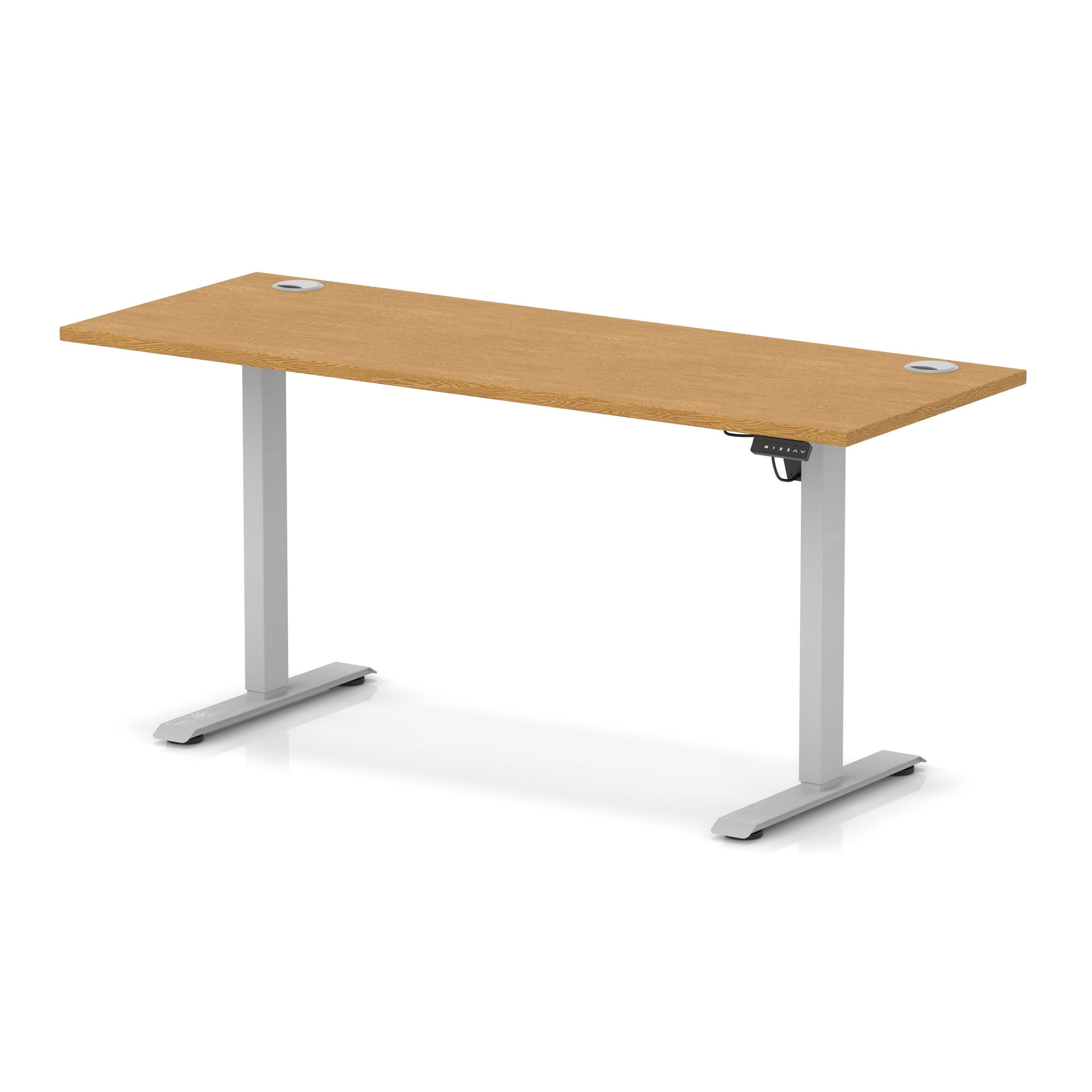 Air Lite Height Adjustable Slimline Desk with Cable Ports, 1000–1600mm, Multiple Top & Leg Colours, Durable MFC, 5 Year Warranty – Office Computer Table