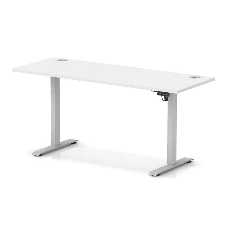 Air Lite Height Adjustable Slimline Desk with Cable Ports, 1000–1600mm, Multiple Top & Leg Colours, Durable MFC, 5 Year Warranty – Office Computer Table