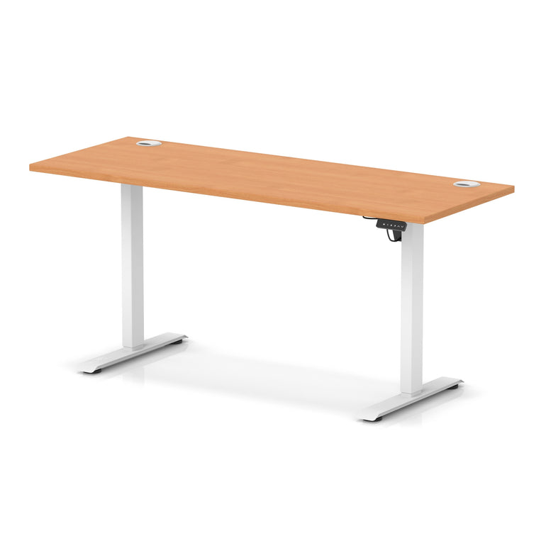 Air Lite Height Adjustable Slimline Desk with Cable Ports, 1000–1600mm, Multiple Top & Leg Colours, Durable MFC, 5 Year Warranty – Office Computer Table