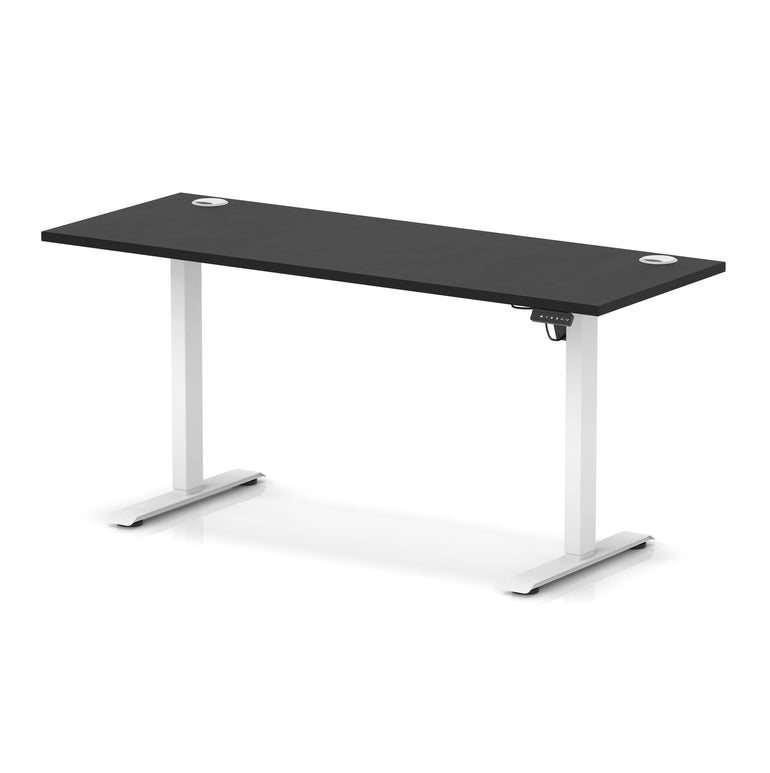Air Lite Height Adjustable Slimline Desk with Cable Ports, 1000–1600mm, Multiple Top & Leg Colours, Durable MFC, 5 Year Warranty – Office Computer Table