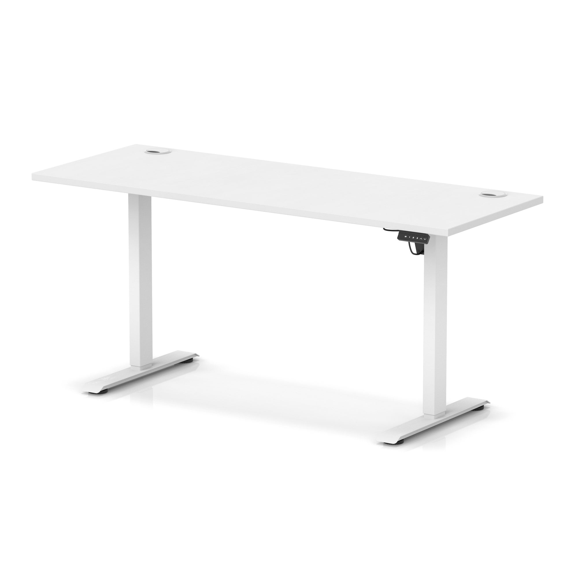Air Lite Height Adjustable Slimline Desk with Cable Ports, 1000–1600mm, Multiple Top & Leg Colours, Durable MFC, 5 Year Warranty – Office Computer Table