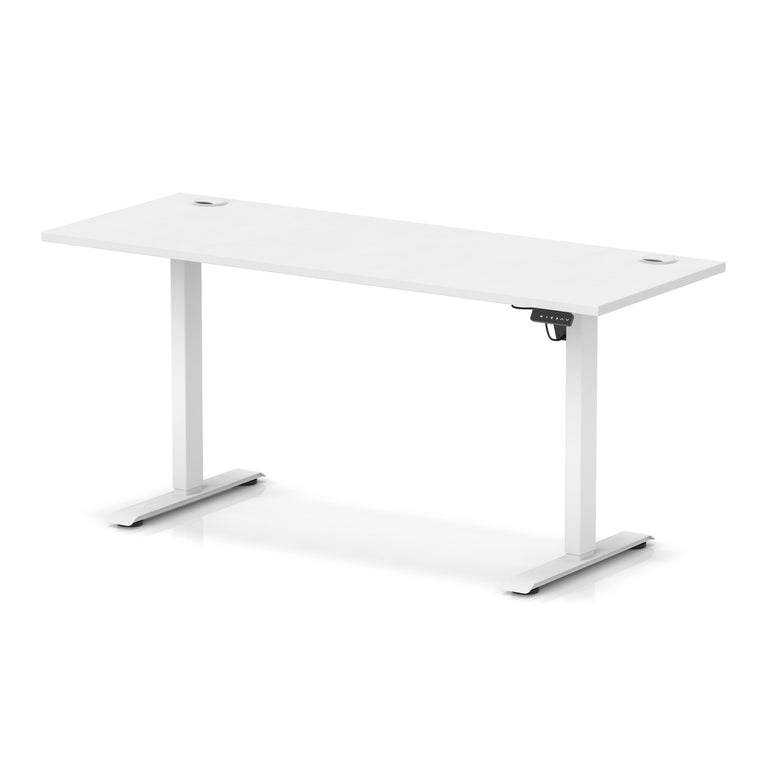 Air Lite Height Adjustable Slimline Desk with Cable Ports, 1000–1600mm, Multiple Top & Leg Colours, Durable MFC, 5 Year Warranty – Office Computer Table