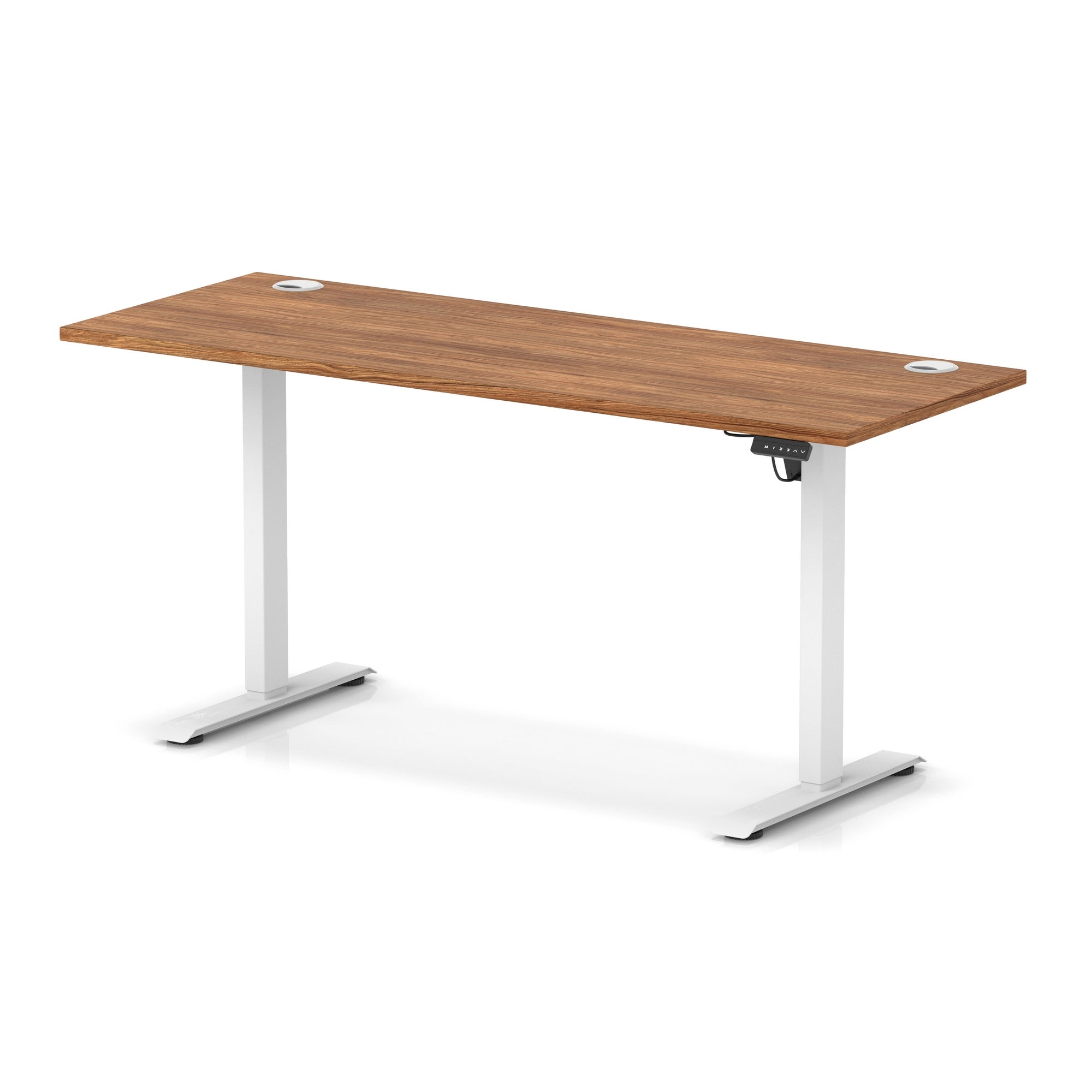 Air Lite Height Adjustable Slimline Desk with Cable Ports, 1000–1600mm, Multiple Top & Leg Colours, Durable MFC, 5 Year Warranty – Office Computer Table