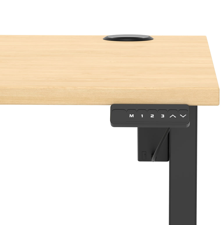 Air Lite Height Adjustable Desk with Cable Ports, 1000–1600mm Widths, Multiple Desktop & Frame Colours, MFC, 5 Year Warranty, Office Computer Workstation