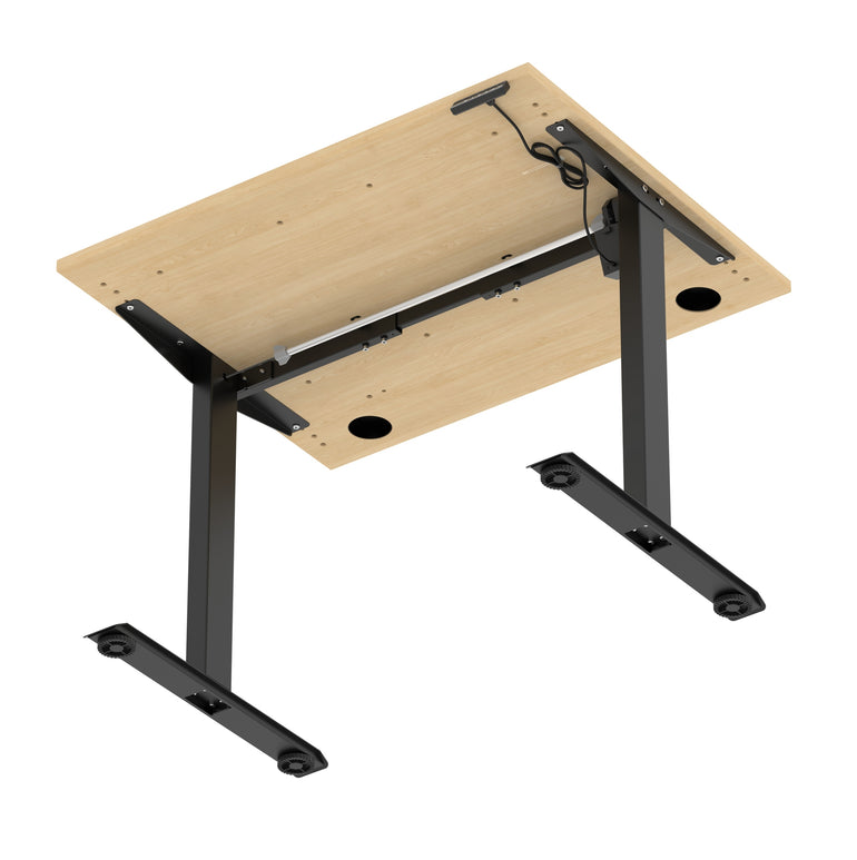 Air Lite Height Adjustable Desk with Cable Ports, 1000–1600mm Widths, Multiple Desktop & Frame Colours, MFC, 5 Year Warranty, Office Computer Workstation