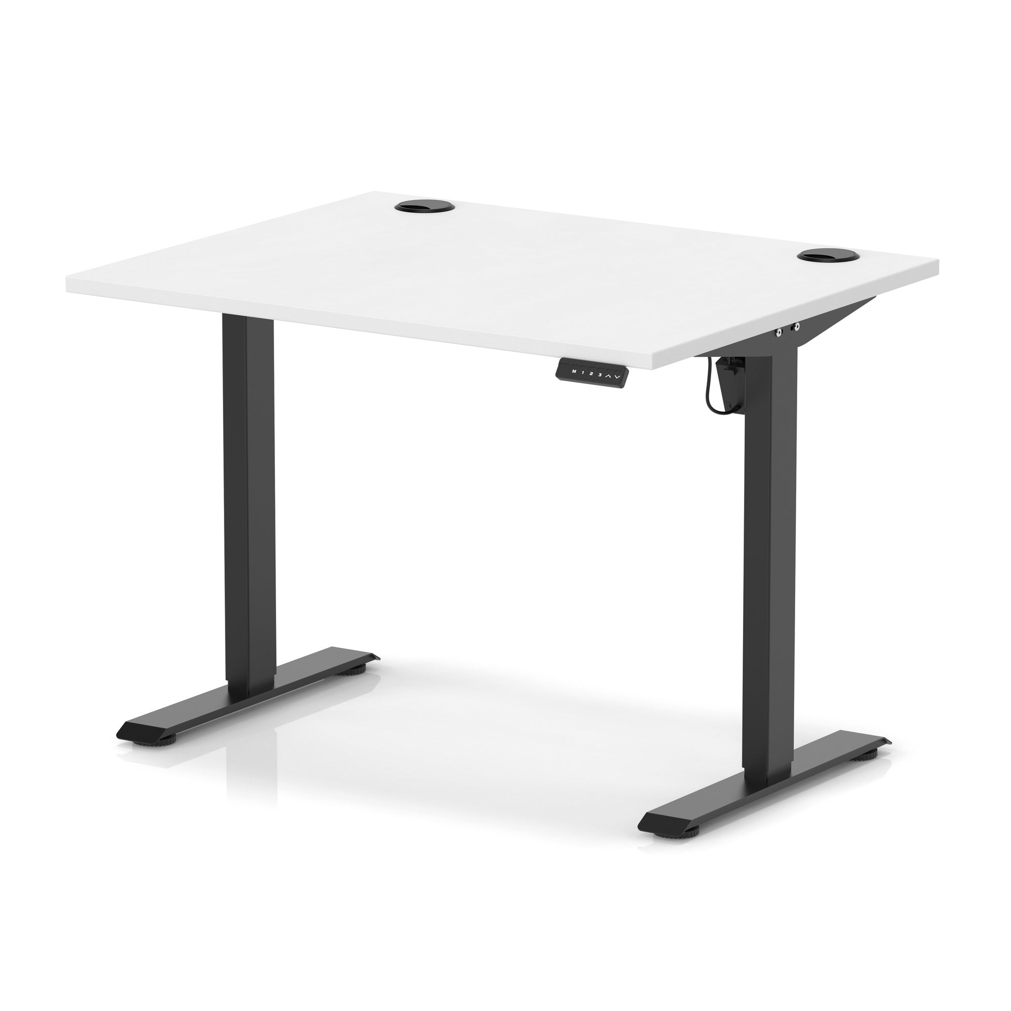 Air Lite Height Adjustable Desk with Cable Ports, 1000–1600mm Widths, Multiple Desktop & Frame Colours, MFC, 5 Year Warranty, Office Computer Workstation