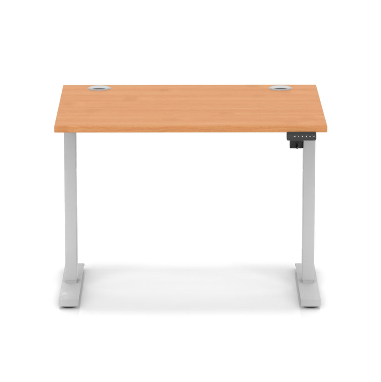 Air Lite Height Adjustable Desk with Cable Ports, 1000–1600mm Widths, Multiple Desktop & Frame Colours, MFC, 5 Year Warranty, Office Computer Workstation