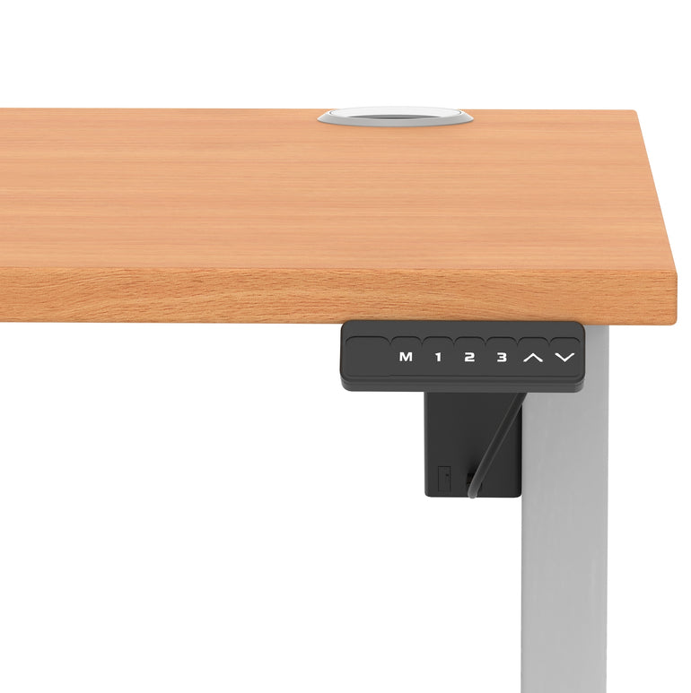 Air Lite Height Adjustable Desk with Cable Ports, 1000–1600mm Widths, Multiple Desktop & Frame Colours, MFC, 5 Year Warranty, Office Computer Workstation