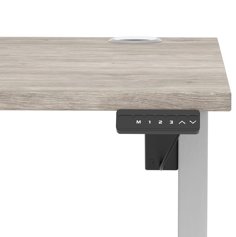 Air Lite Height Adjustable Desk with Cable Ports, 1000–1600mm Widths, Multiple Desktop & Frame Colours, MFC, 5 Year Warranty, Office Computer Workstation