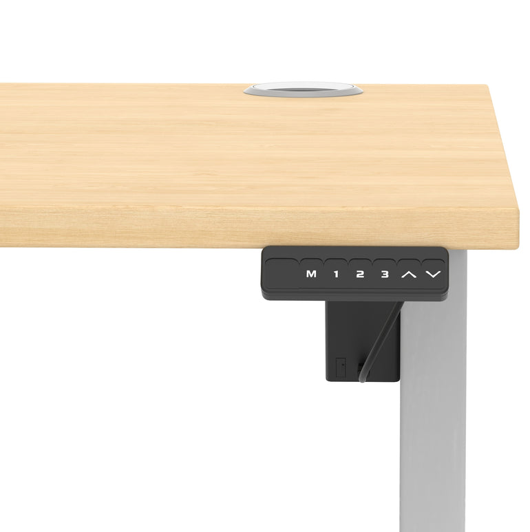 Air Lite Height Adjustable Desk with Cable Ports, 1000–1600mm Widths, Multiple Desktop & Frame Colours, MFC, 5 Year Warranty, Office Computer Workstation