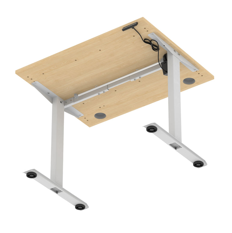 Air Lite Height Adjustable Desk with Cable Ports, 1000–1600mm Widths, Multiple Desktop & Frame Colours, MFC, 5 Year Warranty, Office Computer Workstation