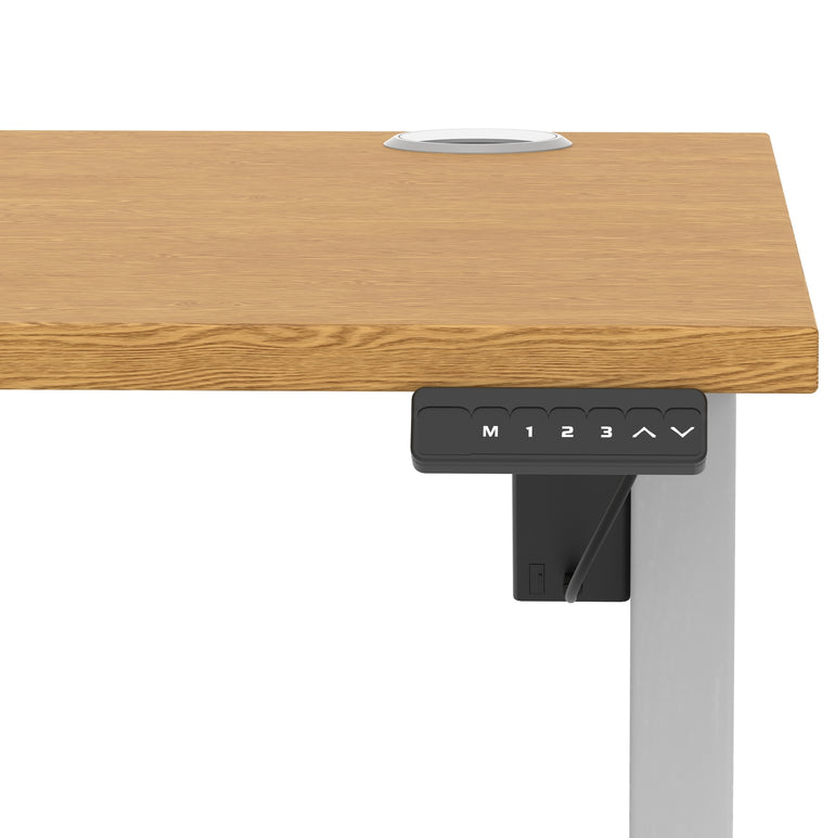 Air Lite Height Adjustable Desk with Cable Ports, 1000–1600mm Widths, Multiple Desktop & Frame Colours, MFC, 5 Year Warranty, Office Computer Workstation