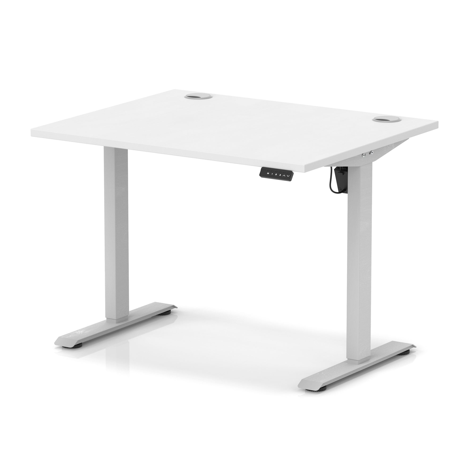 Air Lite Height Adjustable Desk with Cable Ports, 1000–1600mm Widths, Multiple Desktop & Frame Colours, MFC, 5 Year Warranty, Office Computer Workstation