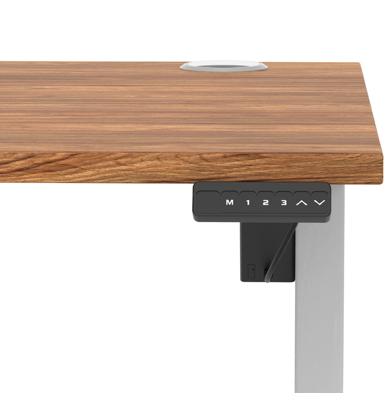 Air Lite Height Adjustable Desk with Cable Ports, 1000–1600mm Widths, Multiple Desktop & Frame Colours, MFC, 5 Year Warranty, Office Computer Workstation
