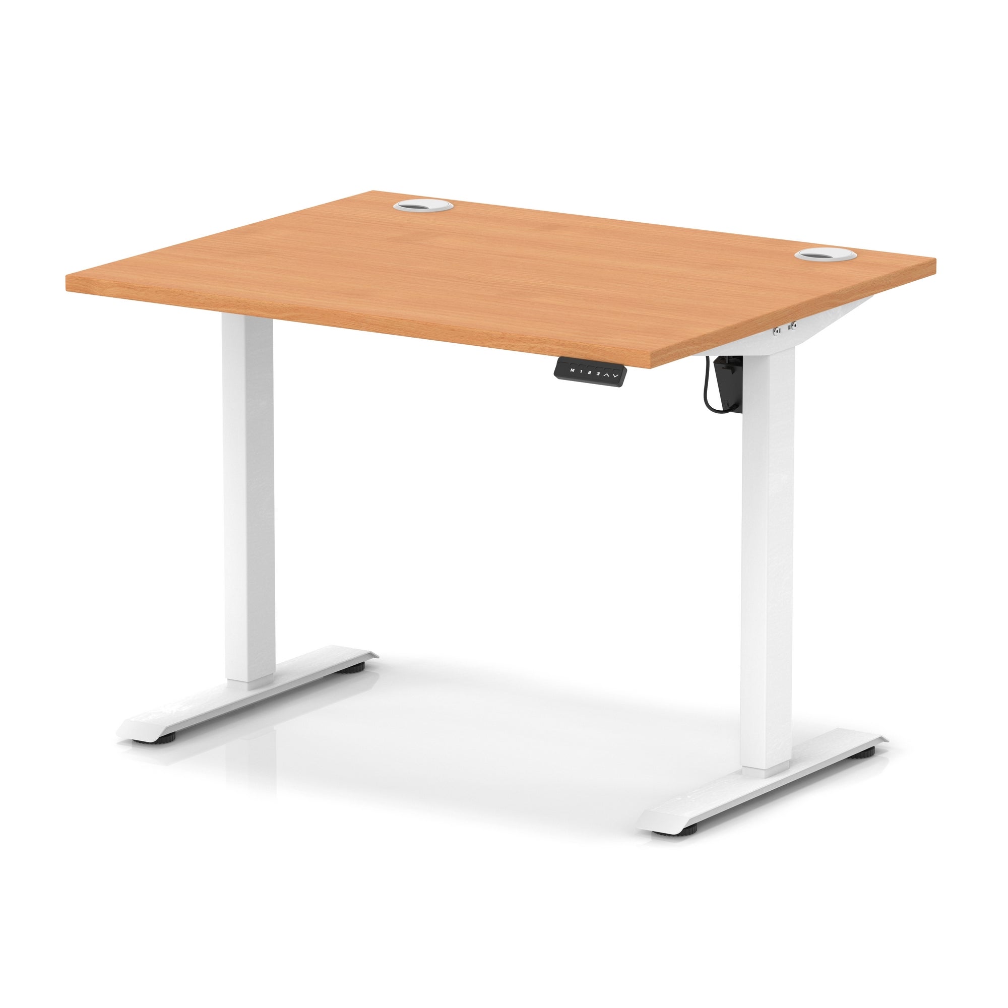 Air Lite Height Adjustable Desk with Cable Ports, 1000–1600mm Widths, Multiple Desktop & Frame Colours, MFC, 5 Year Warranty, Office Computer Workstation