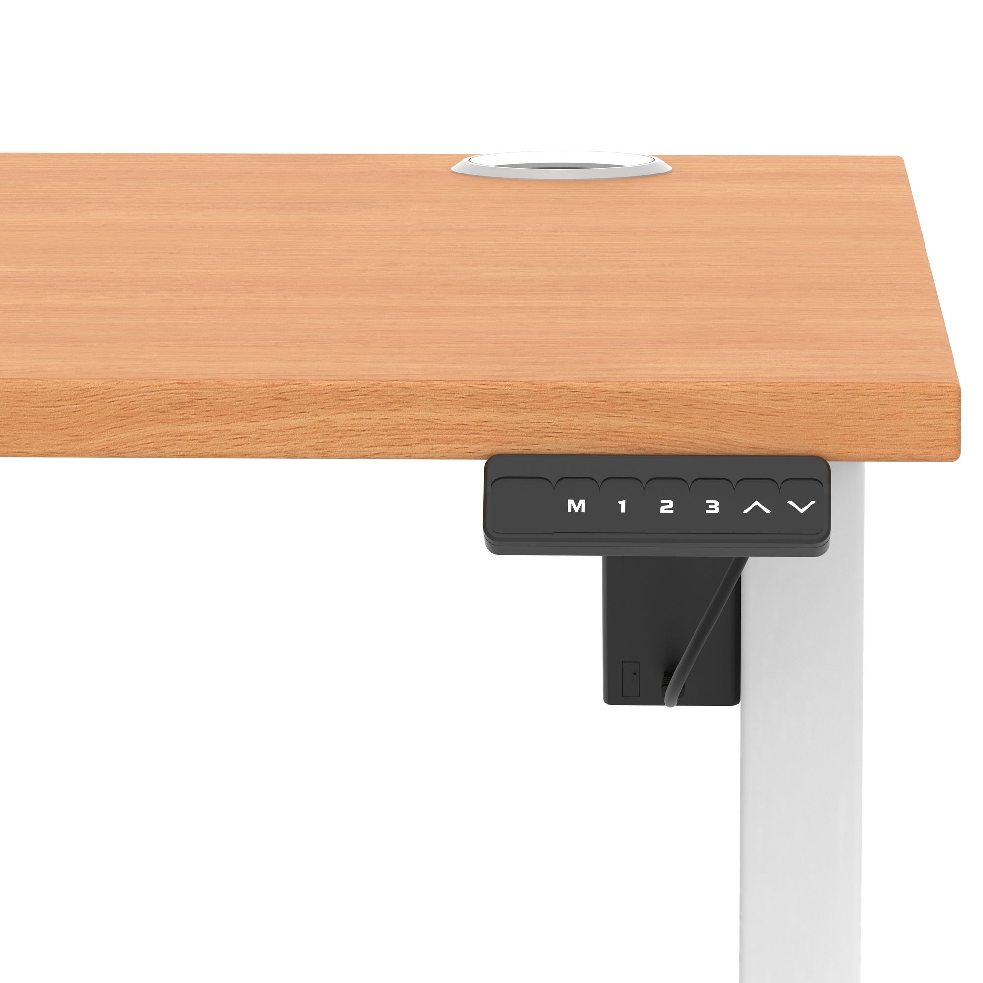 Air Lite Height Adjustable Desk with Cable Ports, 1000–1600mm Widths, Multiple Desktop & Frame Colours, MFC, 5 Year Warranty, Office Computer Workstation