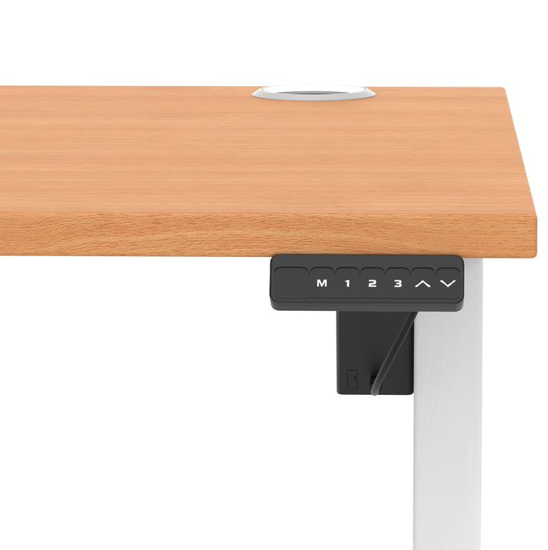Air Lite Height Adjustable Desk with Cable Ports, 1000–1600mm Widths, Multiple Desktop & Frame Colours, MFC, 5 Year Warranty, Office Computer Workstation