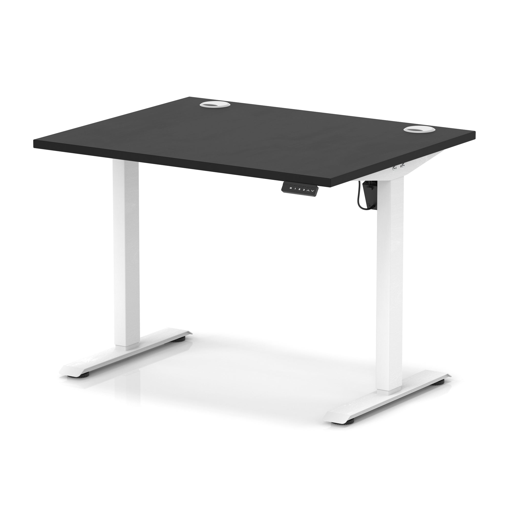 Air Lite Height Adjustable Desk with Cable Ports, 1000–1600mm Widths, Multiple Desktop & Frame Colours, MFC, 5 Year Warranty, Office Computer Workstation