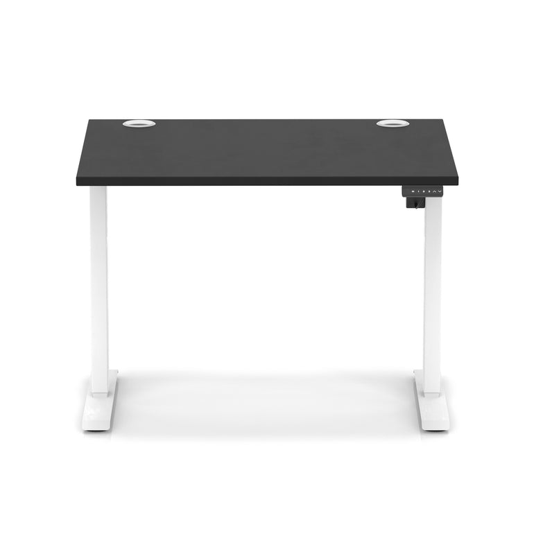Air Lite Height Adjustable Desk with Cable Ports, 1000–1600mm Widths, Multiple Desktop & Frame Colours, MFC, 5 Year Warranty, Office Computer Workstation