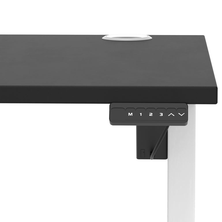 Air Lite Height Adjustable Desk with Cable Ports, 1000–1600mm Widths, Multiple Desktop & Frame Colours, MFC, 5 Year Warranty, Office Computer Workstation