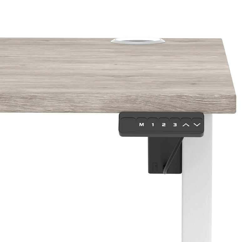Air Lite Height Adjustable Desk with Cable Ports, 1000–1600mm Widths, Multiple Desktop & Frame Colours, MFC, 5 Year Warranty, Office Computer Workstation