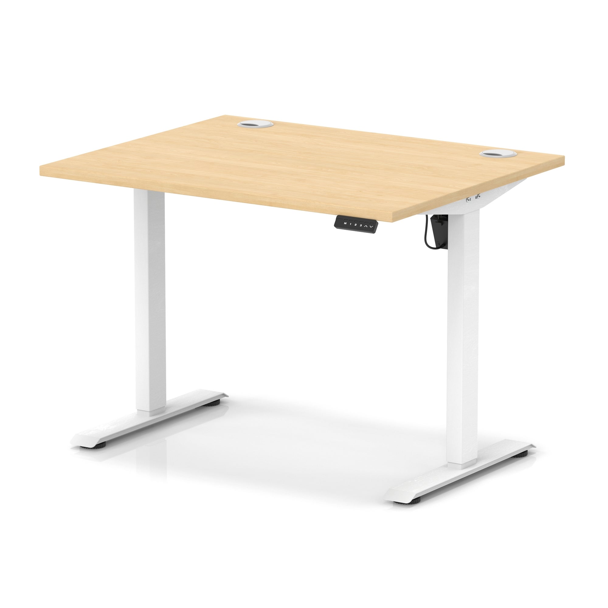 Air Lite Height Adjustable Desk with Cable Ports, 1000–1600mm Widths, Multiple Desktop & Frame Colours, MFC, 5 Year Warranty, Office Computer Workstation