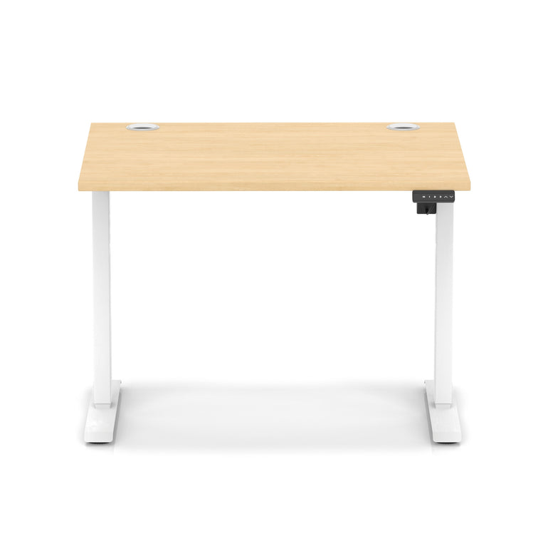 Air Lite Height Adjustable Desk with Cable Ports, 1000–1600mm Widths, Multiple Desktop & Frame Colours, MFC, 5 Year Warranty, Office Computer Workstation