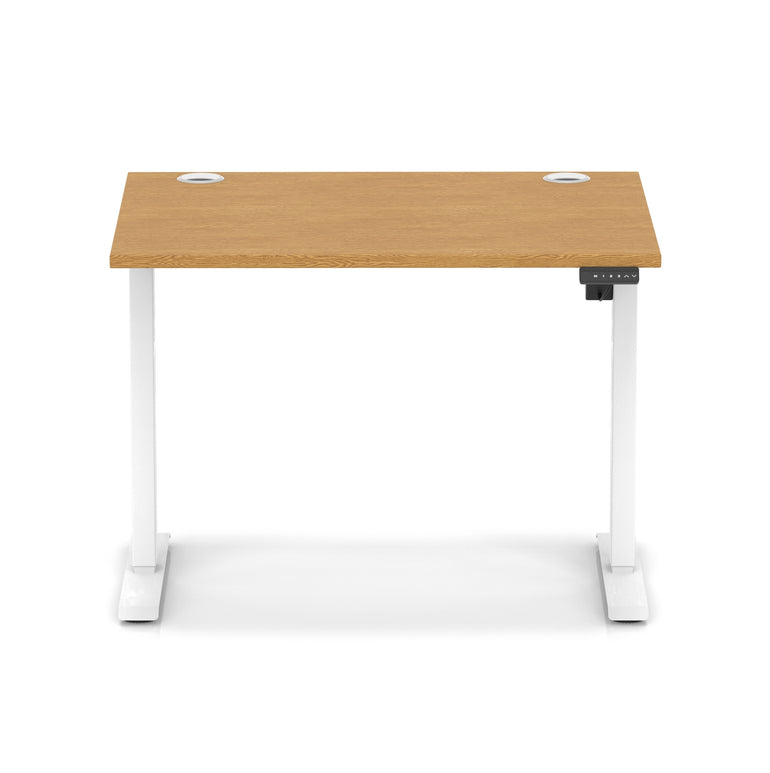 Air Lite Height Adjustable Desk with Cable Ports, 1000–1600mm Widths, Multiple Desktop & Frame Colours, MFC, 5 Year Warranty, Office Computer Workstation