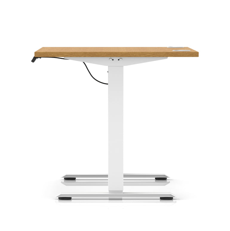 Air Lite Height Adjustable Desk with Cable Ports, 1000–1600mm Widths, Multiple Desktop & Frame Colours, MFC, 5 Year Warranty, Office Computer Workstation