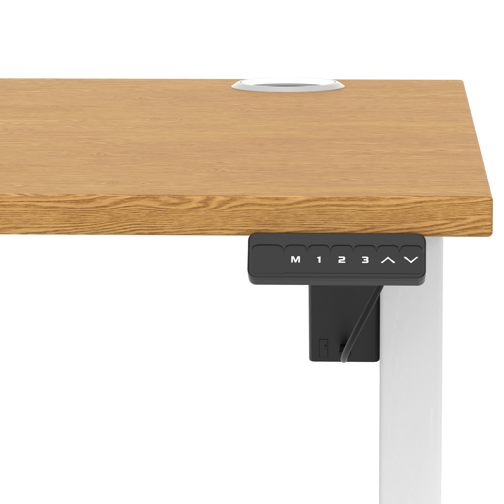 Air Lite Height Adjustable Desk with Cable Ports, 1000–1600mm Widths, Multiple Desktop & Frame Colours, MFC, 5 Year Warranty, Office Computer Workstation
