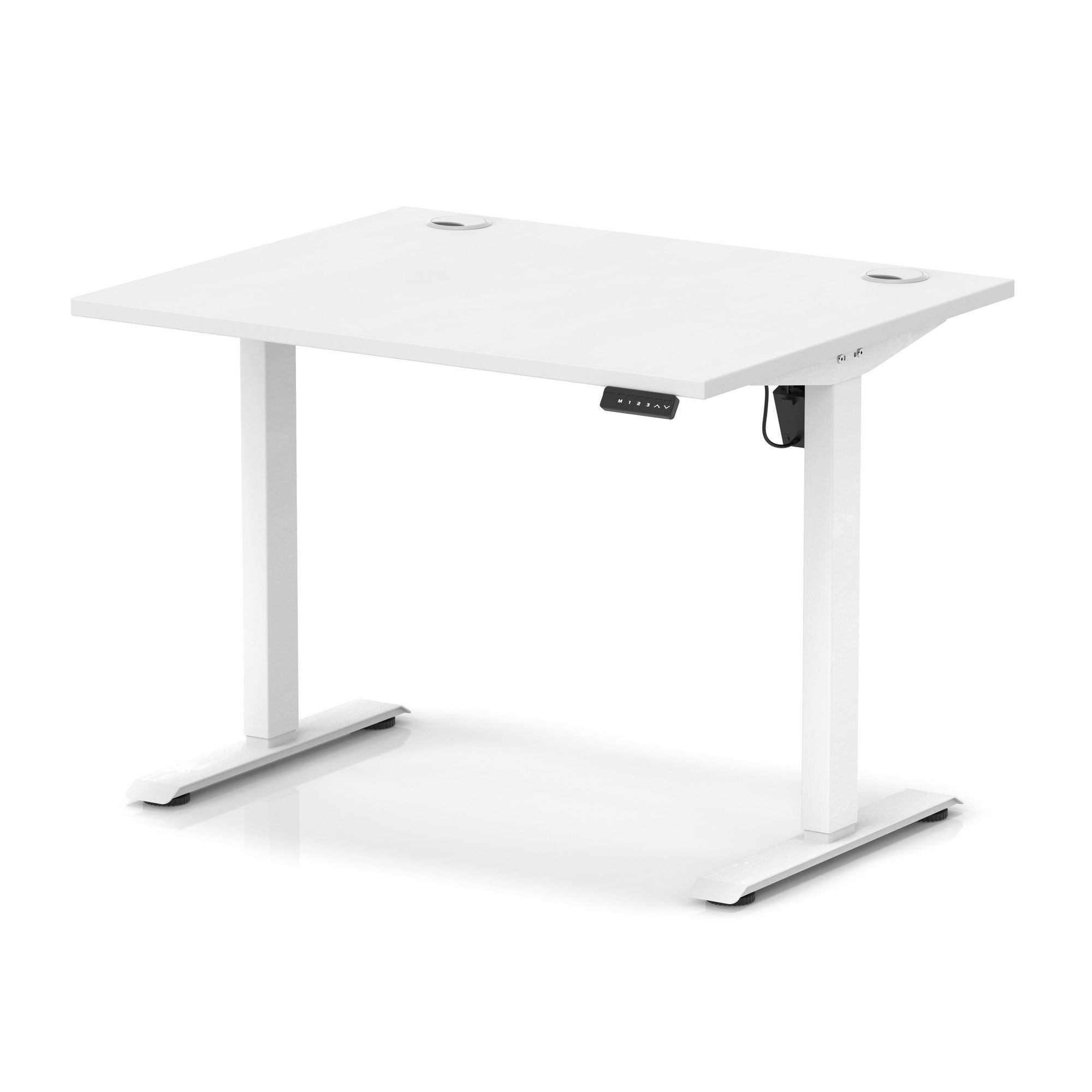 Air Lite Height Adjustable Desk with Cable Ports, 1000–1600mm Widths, Multiple Desktop & Frame Colours, MFC, 5 Year Warranty, Office Computer Workstation