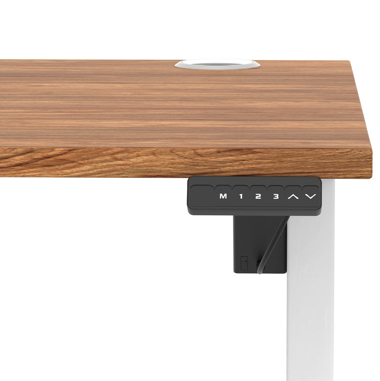 Air Lite Height Adjustable Desk with Cable Ports, 1000–1600mm Widths, Multiple Desktop & Frame Colours, MFC, 5 Year Warranty, Office Computer Workstation