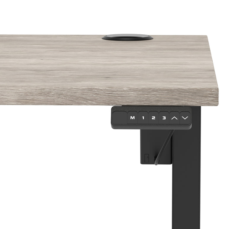 Air Lite Height Adjustable Desk with Cable Ports, 1000–1600mm Widths, Multiple Desktop & Frame Colours, MFC, 5 Year Warranty, Office Computer Workstation