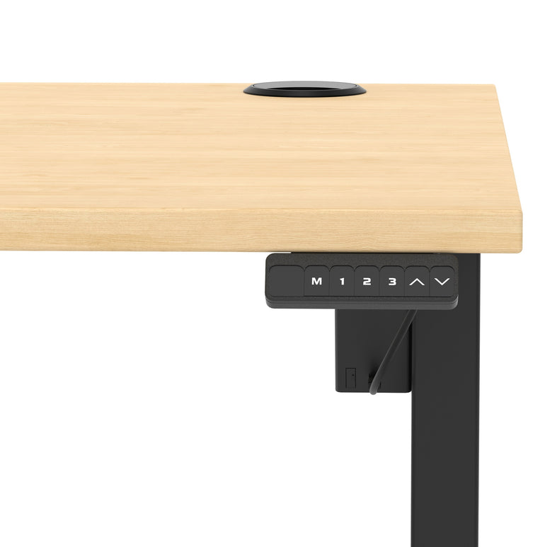 Air Lite Height Adjustable Desk with Cable Ports, 1000–1600mm Widths, Multiple Desktop & Frame Colours, MFC, 5 Year Warranty, Office Computer Workstation