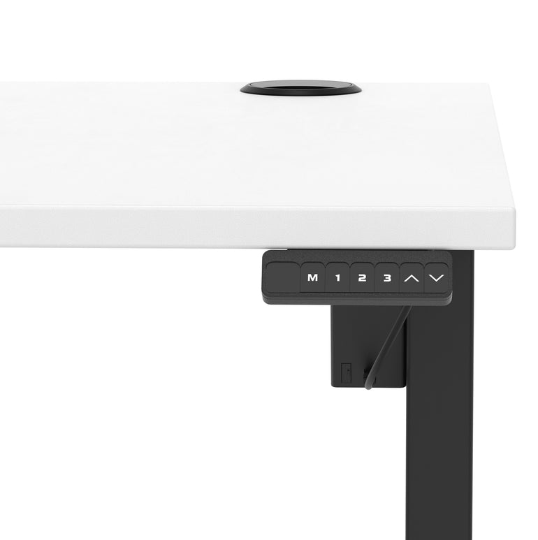 Air Lite Height Adjustable Desk with Cable Ports, 1000–1600mm Widths, Multiple Desktop & Frame Colours, MFC, 5 Year Warranty, Office Computer Workstation