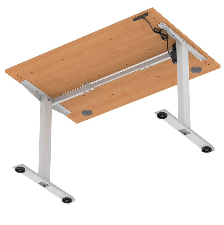 Air Lite Height Adjustable Desk with Cable Ports, 1000–1600mm Widths, Multiple Desktop & Frame Colours, MFC, 5 Year Warranty, Office Computer Workstation