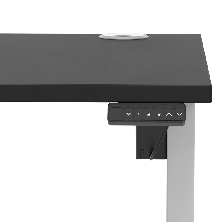 Air Lite Height Adjustable Desk with Cable Ports, 1000–1600mm Widths, Multiple Desktop & Frame Colours, MFC, 5 Year Warranty, Office Computer Workstation