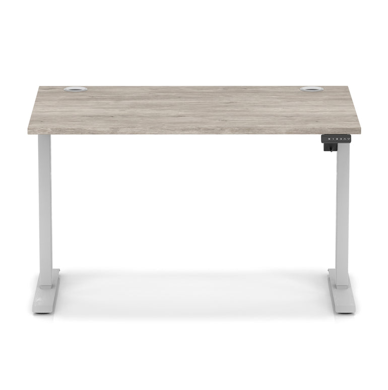 Air Lite Height Adjustable Desk with Cable Ports, 1000–1600mm Widths, Multiple Desktop & Frame Colours, MFC, 5 Year Warranty, Office Computer Workstation